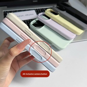 <span class=keywords><strong>Coque</strong></span> de téléphone en silicone liquide couleur unie pour 17 <span class=keywords><strong>Pro</strong></span> Max avec boutons intégrés, grandes ouvertures, modèle 16 AI, résistante aux chutes, très demandée - Product Image 4