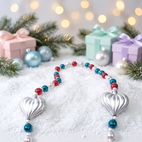 Collier en perles en forme de cœur personnalisé, vente en gros d'usine, pour la Saint-Valentin, la fête de l'Indépendance, le carnaval, fournitures de décoration de fête
