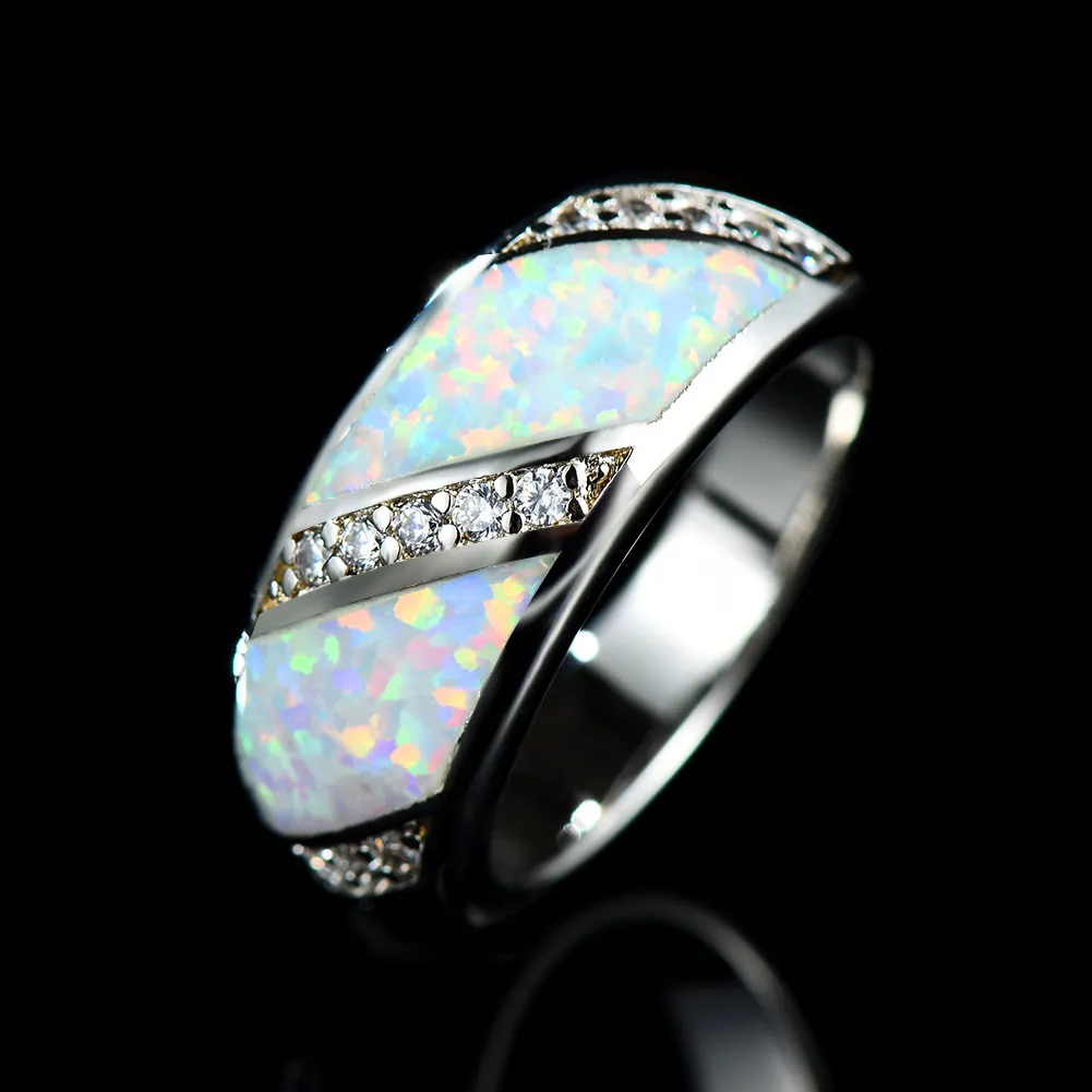 Vendita calda sterling silver s925 anello dei monili della signora di diamante a forma di blue opal anello per il commercio all'ingrosso