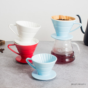 Taza de cerámica creativa para filtro de café, embudo para verter, azul, rojo, blanco, naranja, color sólido, tamaño DF1127 - Product Image 2