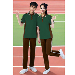 Set di uniformi scolastiche in cotone personalizzato per studenti delle scuole superiori sia maschili che femminili con opzione per stampare il Logo - Product Image 3