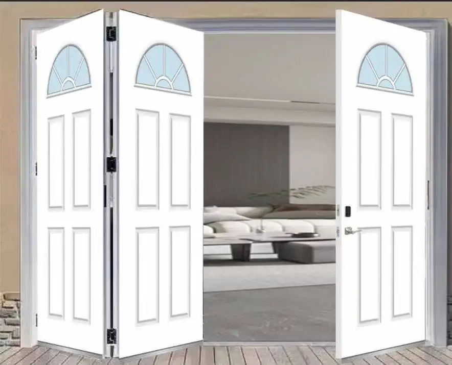 Pintu lipat bi kayu padat kualitas tinggi pintu geser lipat untuk rumah