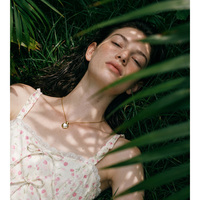 Collier pendentif cœur romantique JINYOU 8209 en acier inoxydable plaqué or véritable PVD, collier ras du cou avec charme cœur d'amour