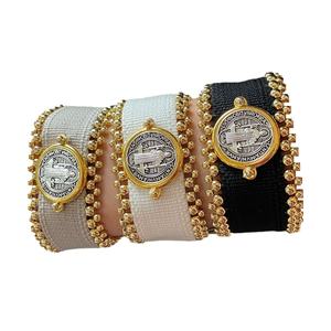 Brass Beads Cross Saint Benedict Religion Wrap <b>Bracelet</b> Handmade Woven <b>Trendy</b> Women's Party - Product Image 1