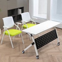 Chaise de formation, chaise de conférence, chaise d'ordinateur, chaise en maille pliable et empilable avec tablette d'écriture, siège rotatif, bureau