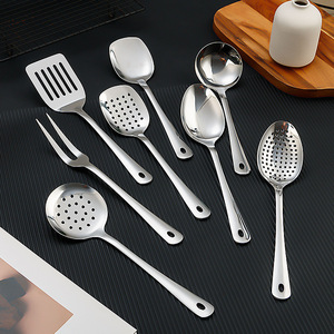 Nấu ăn thìa thép không gỉ phết dài xử lý hàng ngày đầu bếp muỗng quenelle phục vụ muỗng - Product Image 2