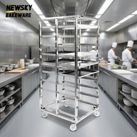 Four à pâtisserie commercial à double rangée en acier inoxydable, chariot mobile à 12 niveaux pour plaques de cuisson, étagère de refroidissement pour pain et pâtisseries d'hôtel
