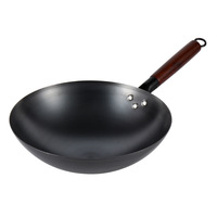 Poêle en fonte artisanale de fabrication directe, de style ancien, nitrurée, non revêtue, compatible avec les cuisinières à gaz, wok, usage domestique, abordable, sans couvercle