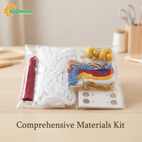 Kit de broderie DIY Danse du Lion Chinois Traditionnel, Sachet porte-clés multicolore en coton/polyester fait main, Art Thérapeutique pour Adultes