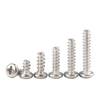 Sekrup Self-tapping Berlapis Nikel Kepala Silang Datar Metrik M1.2/M1.4/M1.7/M2.3/M2.6/M3/M4 Kepala Pan