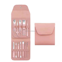 Ensemble de manucure 12 en 1, coupe-ongles en acier inoxydable, pince de beauté, ciseaux à ongles, pédicure, outils de manucure en violet