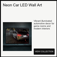 Décoration murale LED néon pour voiture : Quatre images de véhicules de performance pour salle de jeux, garage, bureau, salon – Décoration intérieure moderne
