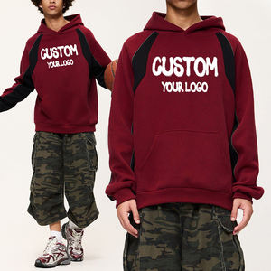 Sudadera con Capucha KingSen OEM para Hombre, de Invierno, de Poliéster/Algodón, Transpirable, Antiencogimiento, de Gran Tamaño, con Bloques de Color, Bordada, con Cierre - Product Image 1