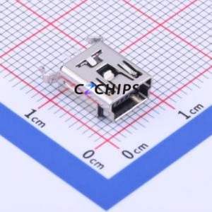 KH-<b>MINI</b>-DIP180W-5P-Cu <b>USB</b> Connector Through hole Component (THT) Connector <b>Mini</b>-<b>B</b> <b>USB</b> 2.0 Female Through Hole - Product Image 1