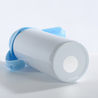 Botella de alimentación de bebé con mango de sublimación libre de BPA de 8oz Botella de agua termo infantil de acero inoxidable 304 con pajita