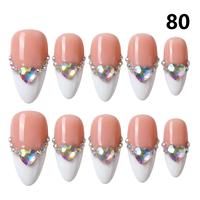 1366-1370 Kuku Palsu Buatan Tangan 10pcs Bahan Press-On Model Almond Desain Ukiran Bunga Kustom Modis Persegi untuk Jari