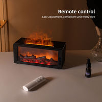 Diffuseur d'ambiance avec effet de flamme 3D réaliste, humidificateur, réservoir de 300 ml, charge par type C, fonctionnement silencieux