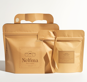 ถุงกระดาษคราฟท์บรรจุขนมกินได้ปิดผนึกความร้อนได้ถุงกระดาษซิปล็อคแบบยืนถุงกระดาษสีน้ำตาลพร้อมซิป - Product Image 1