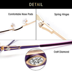 Lunettes anti-lumière bleue à monture complète en métal gris Jack Square pour femme 5118 - Product Image 4