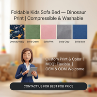 Canapé-lit pliable confortable en tissu pour enfants de plus de 2 ans, motif animal de dessin animé mignon, pour chambre à coucher et salon