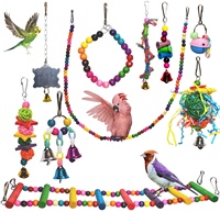 Ensemble de jouets pour perroquets : balançoire, cloche, jouets à mâcher, échelle colorée – Fournitures de divertissement pour oiseaux de compagnie