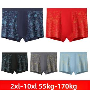 Calzoncillos bóxer de cintura alta para hombre, talla grande, de algodón puro, transpirables, con entrepierna profunda, ajuste holgado, color rojo intenso, ropa interior de cuatro esquinas - Product Image 3
