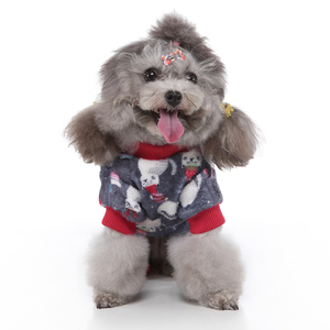 Ropa Navideña para Perros, Pijama Cálido <span class=keywords><strong>de</strong></span> Forro Polar, Vestido Suave para Cachorros con Lazo para Perros Pequeños y Medianos, OEM - Product Image 4