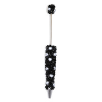 Stylo perlé coloré avec breloque cœur en perles et donut en peluche, présentoir en acrylique, kit de loisirs créatifs DIY, fournitures scolaires et de bureau pour étudiants