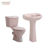 Toilettes modernes, bleu, rose, blanc, ivoire, toilette, collection