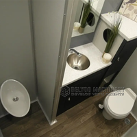 Remorque de toilette mobile urbaine de luxe à 2 stalles Salle de douche Conteneur Maison Toilettes Chariot avec fête à la maison