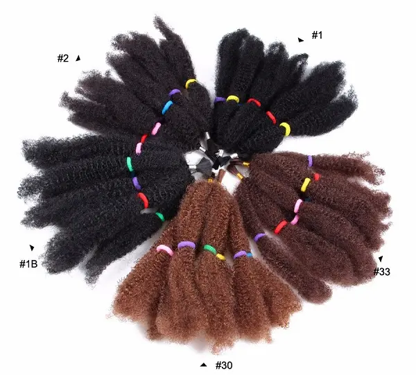 Afro Marley Tresse Cheveux Doux Kinky Twist Cheveux Crochet Synthétique Tressage Extensions de Cheveux Haute Température Fibre Pour Femme