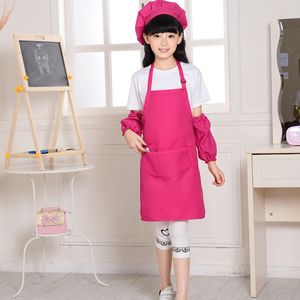 Ensemble tablier et <span class=keywords><strong>toque</strong></span> <span class=keywords><strong>de</strong></span> <span class=keywords><strong>chef</strong></span> pour enfants, couleur blanche, avec logo personnalisable, poche, pour la cuisine et la pâtisserie, pour garder les vêtements propres, avec manches - Product Image 2