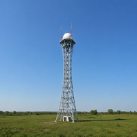 Grande tour de radar cylindrique, mât d'antenne, cadre de support externe, radôme sphérique en acier galvanisé pour aéroport et applications téléphoniques à distance