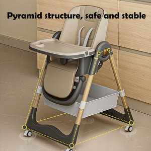 Chaise Haute de Salle à Manger Multifonctionnelle Seamind, Design Récent pour Bébé et Tout-Petit, Hauteur Réglable, Pliable et <span class=keywords><strong>Inclinable</strong></span>, en Métal, 1 Pièce - Product Image 6