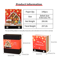 Bloc-notes 3D Santa House, notes autocollantes artistiques, bloc-notes en papier 3D, carte artisanale, silhouette multicolore, calendrier 3D 2027 pour la décoration de bureau