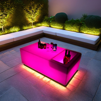 Meubles LED, table LED, tables de fête avec seau à glace, table de bar extérieure pour bar, soirée, discothèque, événements