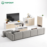 Ensemble de meubles modulaires pour salon, canapé en forme de L, meuble TV, armoire à chaussures, emballage plat FF&E pour projets clés en main résidentiels