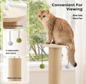 Legend Wholesale Griffoir pour chat de 35 pouces de haut Base en bois massif Tour d'arbre à chat avec cadre d'escalade en sisal - Product Image 2