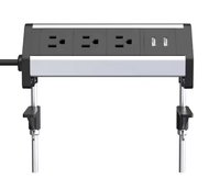 Multiprise standard américaine 85 mm avec prise USB, fixation par pince de bureau, prise de bord de table pour bureau