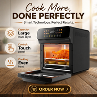 Four à friture à air chaud intelligent moderne de 10,3 L grande capacité 1700W avec commande tactile, chauffage supérieur, fenêtre visible et circulation d'air chaud pour la cuisine