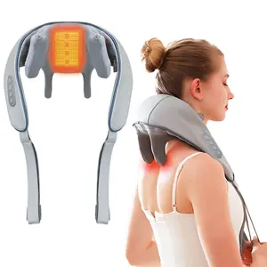 Electronic Recharged Neck And Shoulder Hot Rub Acupressure Smart Relieve Soreness Neck Massager With Heat Cordless Deep