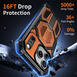 เคสแม่เหล็กสำหรับ <span class=keywords><strong>iPhone</strong></span> 17 Pro Max Air 17E 16 PLUS 15 Pro 14พร้อมขาตั้งและกรอบด้านหน้าเคสแข็งป้องกันการตกอย่างหนัก - Product Image 3