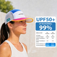 Casquette de sport en nylon avec logo personnalisé, casquette de camping à 5 panneaux en maille, boucle réglable, protection UV UPF50+, vente en gros OEM ODM