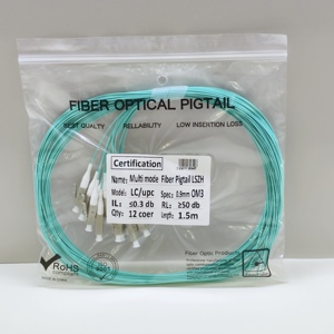 Pigtail de Fibra Óptica OEM/ODM OM2 OM3 OM4 LC/UPC Multimodo 0.9mm LSZH 12 Hilos 1.5m FTTH FTTX - Product Image 4