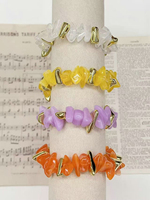 Bracelet unisexe bohème en fil élastique avec perles en laiton et résine colorées, plaqué or