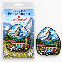 Aimant de réfrigérateur Matterhorn Suisse en PVC souple, aimant en caoutchouc personnalisé, aimant de réfrigérateur avec l'image des Alpes, souvenir cadeau