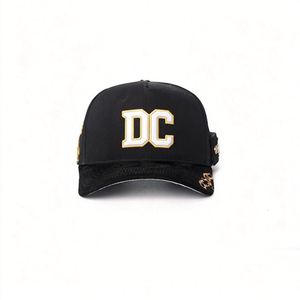 Gorras de Béisbol Deportivas Vintage Personalizadas al por Mayor, con Letra DC Bordada en Dorado, Diseño de Lazo de Puntos, Ajustables, Unisex - Product Image 2