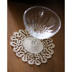 Set di dodici sottobicchieri in lino e pizzo Cant - Product Image 3