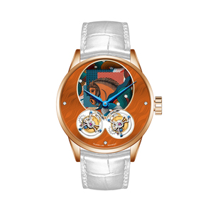 <span class=keywords><strong>Montre</strong></span> <span class=keywords><strong>Homme</strong></span> OEM/ODM Personnalisée Nouveau Design 2026 Cheval du Zodiaque Double Tourbillon Lumineuse Étanche - Product Image 4