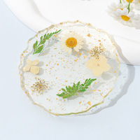 Posavasos de Resina Hecho a Mano con Flores Prensadas Reales, Resina Epoxi Transparente, Base Floral para Tazas, Resistente al Calor, Decoración Estética para el Hogar